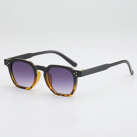Retro Polygon Sonnenbrille UV400 Schutz PC Dicker Rahmen Nieten Vintage Mode Brillen Für Herren Damen