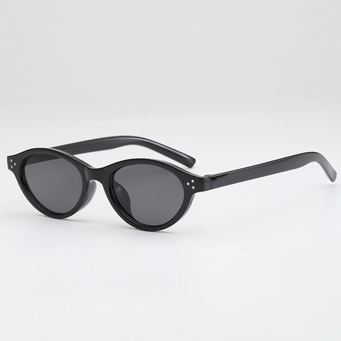 Vintage Oval Sunglasses For Women Men Fashion PC Frame AC Lens UV400 Protection Metal Rivets Retro Outdoor Eyewear