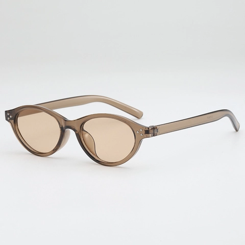 Vintage Oval Sunglasses For Women Men Fashion PC Frame AC Lens UV400 Protection Metal Rivets Retro Outdoor Eyewear