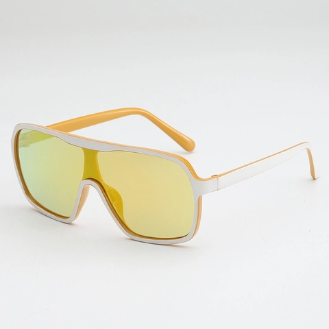 Oversized Shield Zonnebril Uit Eén Stuk AC-Lens PC-Frame UV400 Bescherming Voor Heren En Dames Outdoor Modetrend