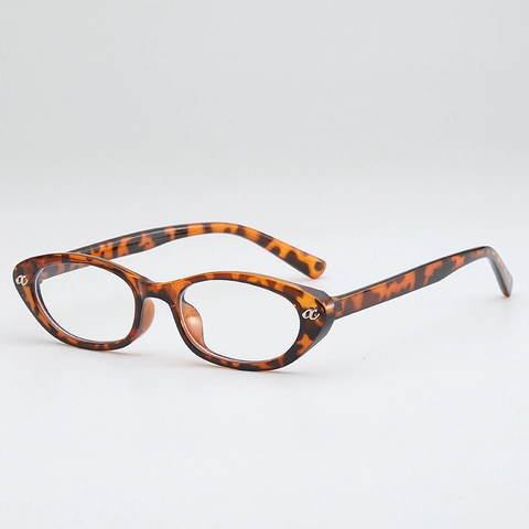 Montura De Gafas Cat Eye Retro Montura Pequeña Estrecha Irregular PC Con Lente AC Accesorios De Moda Vintage Mujer