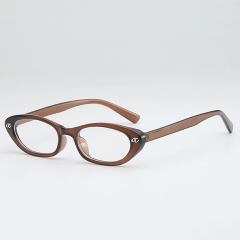 Montura De Gafas Cat Eye Retro Montura Pequeña Estrecha Irregular PC Con Lente AC Accesorios De Moda Vintage Mujer