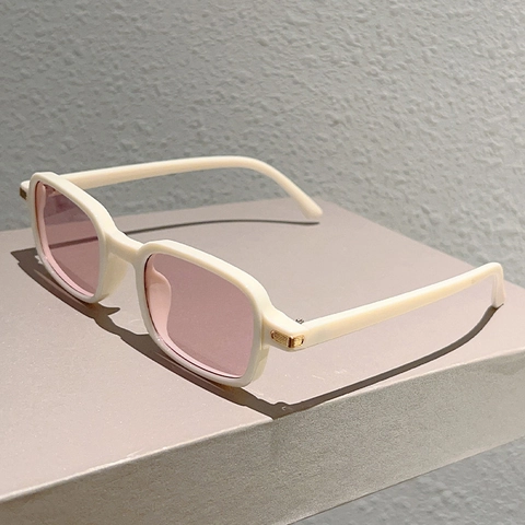 Gafas De Sol Rectangulares Vintage Cuadradas Montura PC Protección UV400 Hip Hop Color Caramelo Para Hombres Mujeres