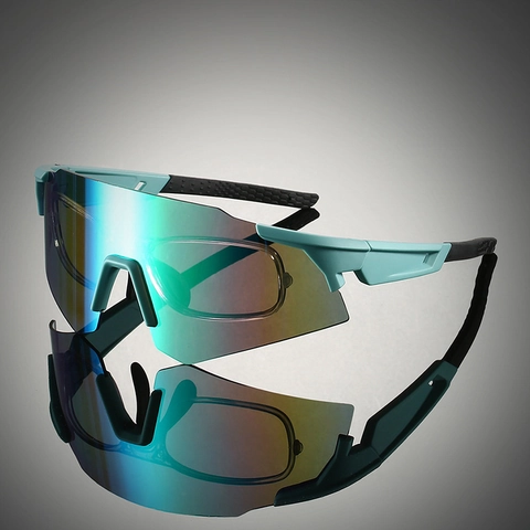Gafas De Sol Deportivas PC Protección UV400 Gafas De Ciclismo Con Montura Para Miopía Futurista Hombre Mujer