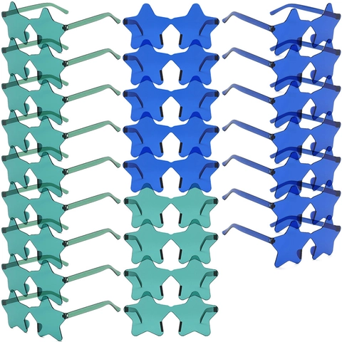Occhiali Da Sole Stella Senza Montatura Plastica PC Protezione UV400 Festa Scena Festival Novità Divertenti Moda Uomini Donne
