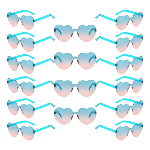 Heart Shaped Rimless Sunglasses One Piece Gradient Jelly Color UV400 Fashion Party Favors Festival Decor For Women Men