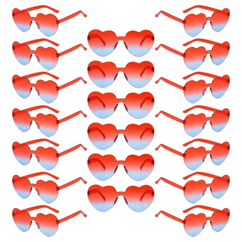 Heart Shaped Rimless Sunglasses One-Piece Jelly Color Festival Party Travel Eyewear Fashion Accessories For Women Men