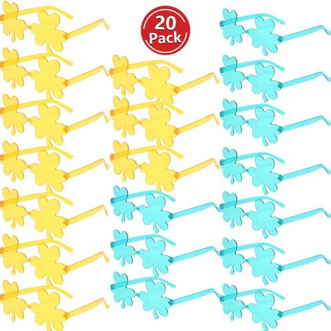 Occhiali Da Sole Per Feste A Forma Di Trifoglio In Plastica PC Senza Montura UV400 San Patrizio Accessori Per Costumi Per Unisex