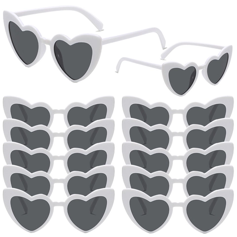 Herzförmige Sonnenbrille PC Kunststoffrahmen UV400 Schutz Retro Trendy Sweet Cool Für Party Festival Reisen Modeaccessoire
