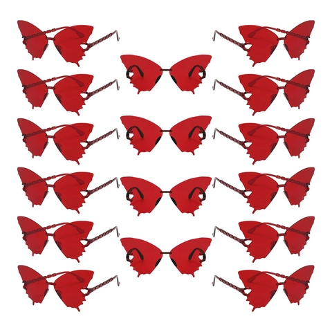 Lunettes De Soleil Sans Monture Papillon PC Lentille Dégradée Mode Fête Style Fée Accessoire
