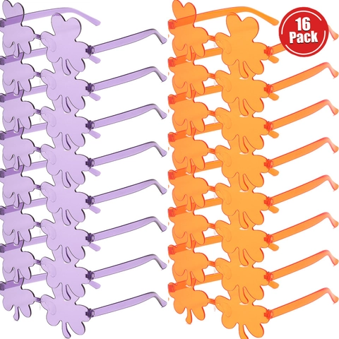 Occhiali Da Sole Senza Montura A Forma Di Trifoglio Colorati Per Feste Protezione UV400 Plastica PC Arredamento Festivo