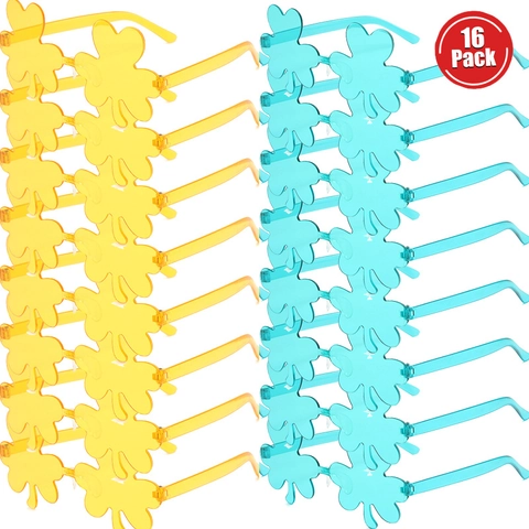 Occhiali Da Sole Senza Montura A Forma Di Trifoglio Colorati Per Feste Protezione UV400 Plastica PC Arredamento Festivo