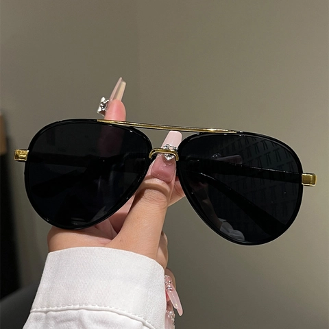 Occhiali Da Sole Aviatore Montatura PC Protezione UV400 Doppio Ponte Moda Hip Hop Per Uomini Donne