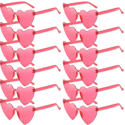 Gafas De Sol Con Forma De Corazón Sin Montura PC UV400 Fiesta Festival Rave Y2K Moda Para Mujeres
