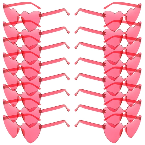 Gafas De Sol Sin Montura En Forma De Corazón PC Transparente Protección UV400 Accesorios De Fiesta Moda