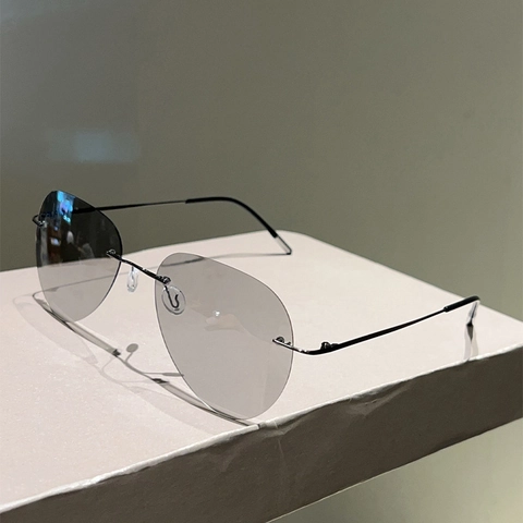 Gafas De Sol Piloto Sin Montura Marco De Metal Polarizadas Protección UV400 Para Conducir Exterior Moda Hombre Mujer
