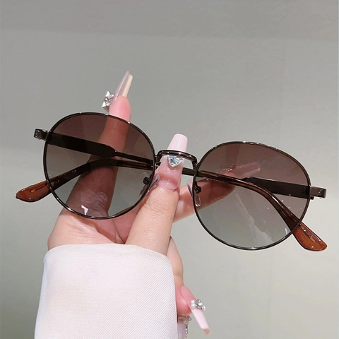 Vintage Runde Sonnenbrille Metallrahmen UV400 Schutz PC Gläser Mode Fahren Outdoor Brillen Für Herren Damen