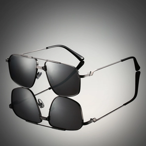Occhiali Da Sole Aviator Retrò Montatura Metallo Doppio Ponte Protezione UV400 Moda Quadrata Per Uomini Donne Guida