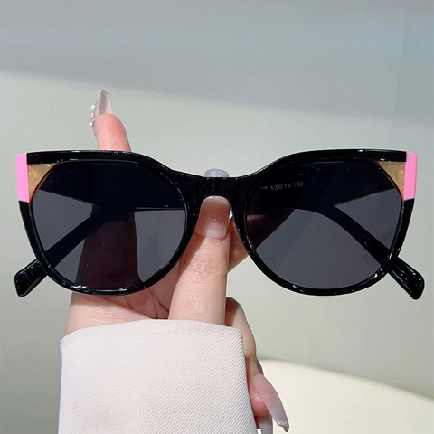 Gafas De Sol Mujer Oversized Cat Eye Protección UV400 Montura PC Color Block Tendencia Retro