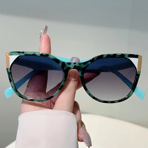Gafas De Sol Mujer Oversized Cat Eye Protección UV400 Montura PC Color Block Tendencia Retro