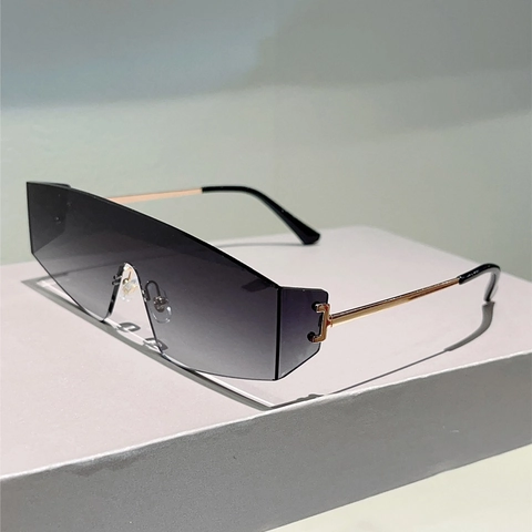 Γυαλιά Ηλίου Oversize Χωρίς Σκελετό Y2K Future Tech Style Με Διαβαθμισμένους Φακούς Προστασία UV400 Streetwear