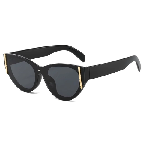 Retro Cat Eye Sunglasses For Women Oversized Frame UV400 Protection PC Frame AC Lens Vintage Fashion Eyewear For Travel