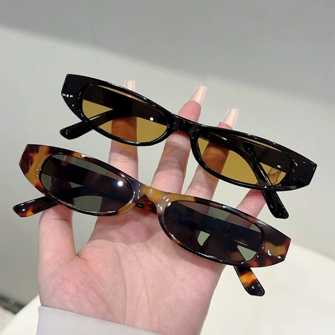 Gafas De Sol Ovaladas Retro Marco Pequeño PC UV400 Protección Y2K Moda Tendencia Para Exterior Unisex