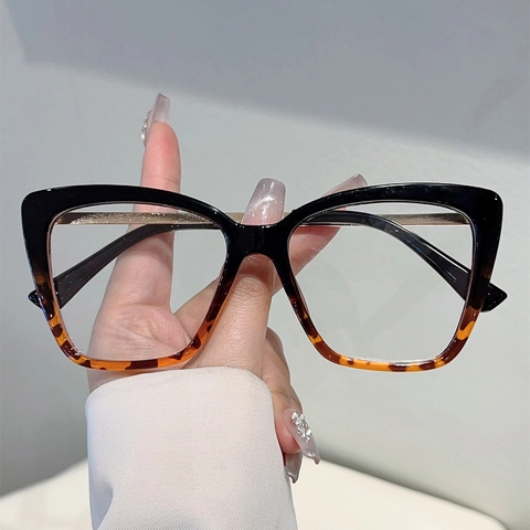 Modische Cat-Eye-Brille Blaulichtfilter PC-Rahmen Metallbügel Desktop-Schutzbrille Für Damen