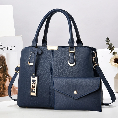 Borsa Da Donna In Pelle PU Con Trama Lichi E Pochette A Busta Grande Capacità Borsa A Tracolla Elegante Versatile