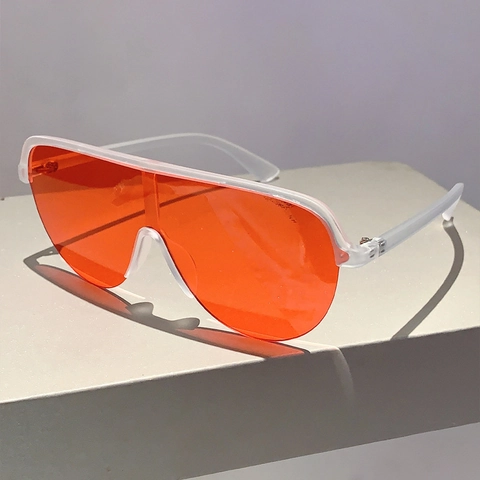 Integrierte Shield Sonnenbrille PC Rahmen UV400 Outdoor Radfahren Y2K Punk Oversized Wrap Around Für Herren Damen