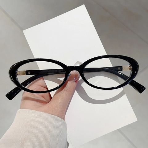 Occhiali Da Vista Ovali Retrò Anti Luce Blu Occhiali PC Moda Per Donna Lenti Trasparenti Minimalisti Leggeri