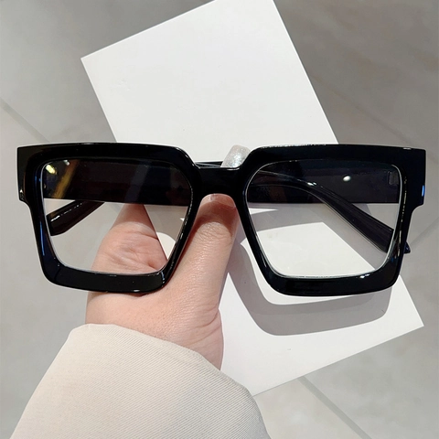 Occhiali Quadrati Oversize Anti Luce Blu Moda Montatura In PC Senza Graduazione Stile Retrò Per Donna E Uomo