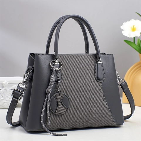 Borsa A Mano Donna Pelle PU Tessuto Patchwork Tote Con Tracolla Regolabile Borsa A Tracolla Versatile Per Signora
