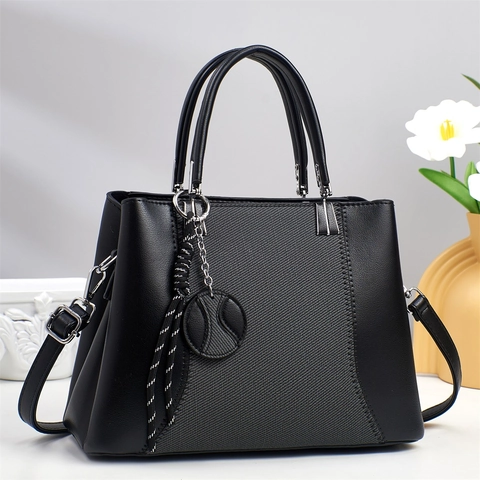 Sac À Main Femmes Cuir PU Patchwork Sac À Poignée Supérieure Bandoulière Amovible Charme Sport Style Quotidien