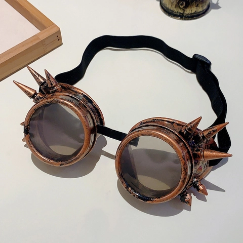 Vintage Steampunk Brille Mit Spikes Verstellbares Gummiband Für Halloween Cosplay Party Retro Punk Requisite