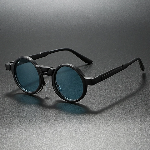 Retro Steampunk Round Sunglasses PC Frame UV400 Protective Vintage Fashion Eyewear Unisex Outdoor Shades
