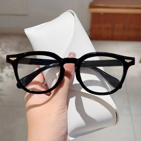 Modern Round Frame Blue Light Blocking Glasses PC Material Minimalist Optical Frame Plain Glasses For Men Women Work Study