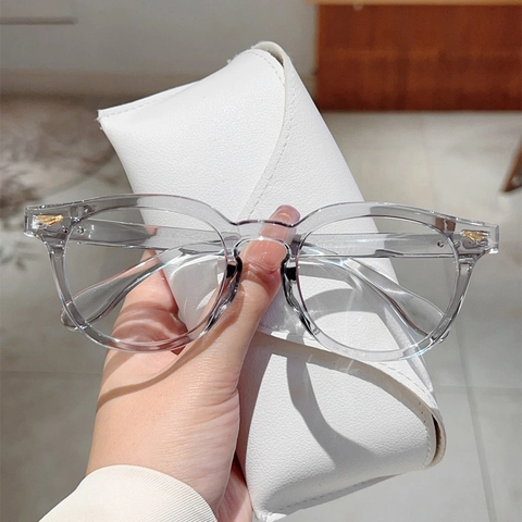 Modern Round Frame Blue Light Blocking Glasses PC Material Minimalist Optical Frame Plain Glasses For Men Women Work Study