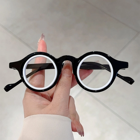 Gafas Anti Luz Azul Con Marco Redondo Retro Material De PC Gafas De Moda Para Hombres Y Mujeres Ligeras Decorativas