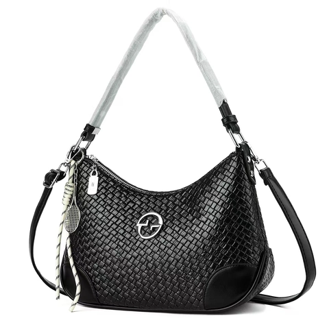 Sac À Épaule En Cuir PU Tissé Pour Femmes Grand Sac À Main Avec Charme De Raquette De Tennis Sac Bandoulière Décontracté