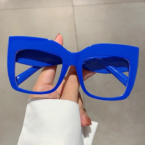 Μοντέρνα Υπερμεγέθη Γυαλιά Προστασίας Από Μπλε Φως Τετράγωνο Πλαίσιο PC Trendy Ρετρό Γυαλιά Για Ενήλικες