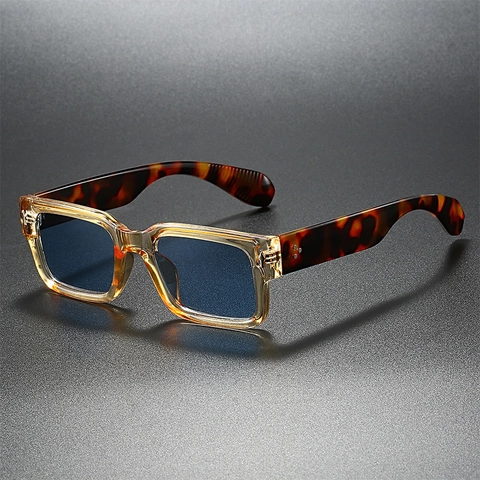 Vintage Square Sunglasses UV400 Protection PC Frame Metal Rivet Decor Retro Fashion Sun Glasses For Travel