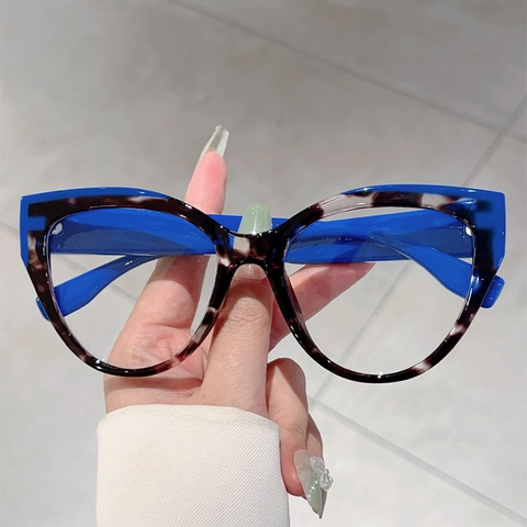 Montatura Per Occhiali Vintage Cat Eye PC Oversize Blocco Luce Blu Moda Elegante Per Donna