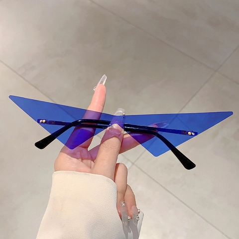 Triangle Sonnenbrille Rahmenlos PC Material UV Schutz Neuheit Geometrisch Hip Hop Party Streetwear Accessoires Für Damen Herren