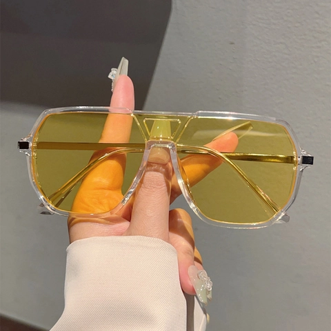 Aviator Sunglasses Oversized Square PC Metal Frame UV400 Protection Double Bridge For Driving Travel Outdoor Fashion Unisex