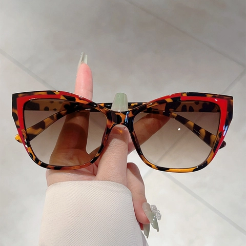 Mode Lunettes De Soleil Œil De Chat Pour Femmes Rétro Oversized UV400 Verres Dégradés Monture PC Splicing Trendy Accessoires