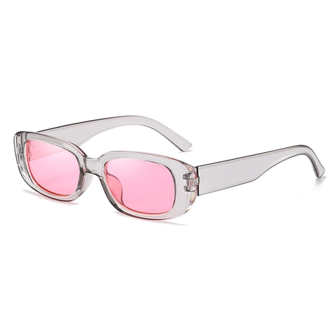 Occhiali Da Sole Rettangolari Retro Montatura PC Protezione UV400 Sottili Color Caramella Per Donna Viaggi All Aperto Moda