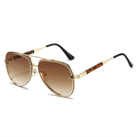 Classic Aviator Sunglasses Metal Frame UV400 Protection Double Bridge Gradient Lenses Vintage Fashion Eyewear For Men Women