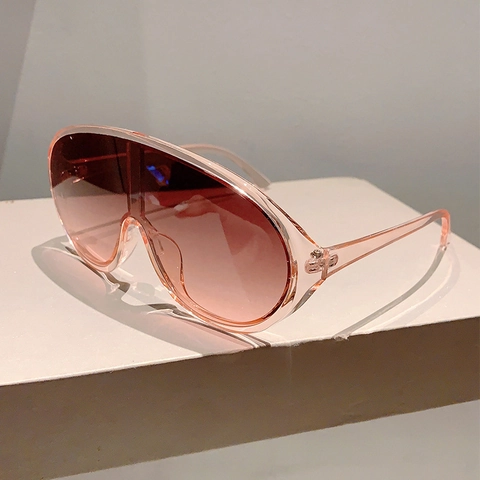 Oversized Shield Zonnebril PC Montuur Uit Eén Stuk UV400 Bescherming Y2K Futuristisch Sportieve Mode Goggles Voor Dames Heren