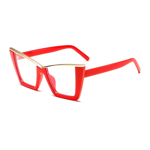 Fashion Cat Eye Blue Light Blocking Glasses Plastic Frame Metal Top Bar Optical Plain Eyewear For Women Daily Office Decorative Eye Frames